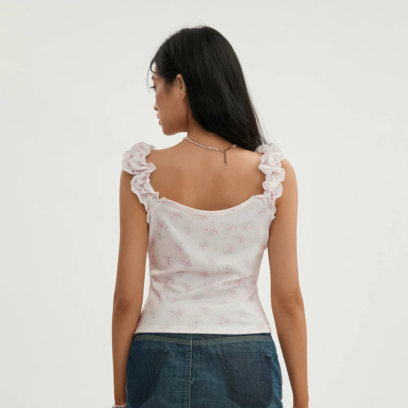 lace patchwork crop top, view 6 - MRSLM
