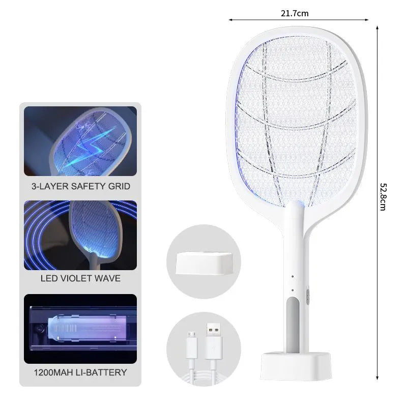 3-in-1 Electric Mosquito Swatter & Killer