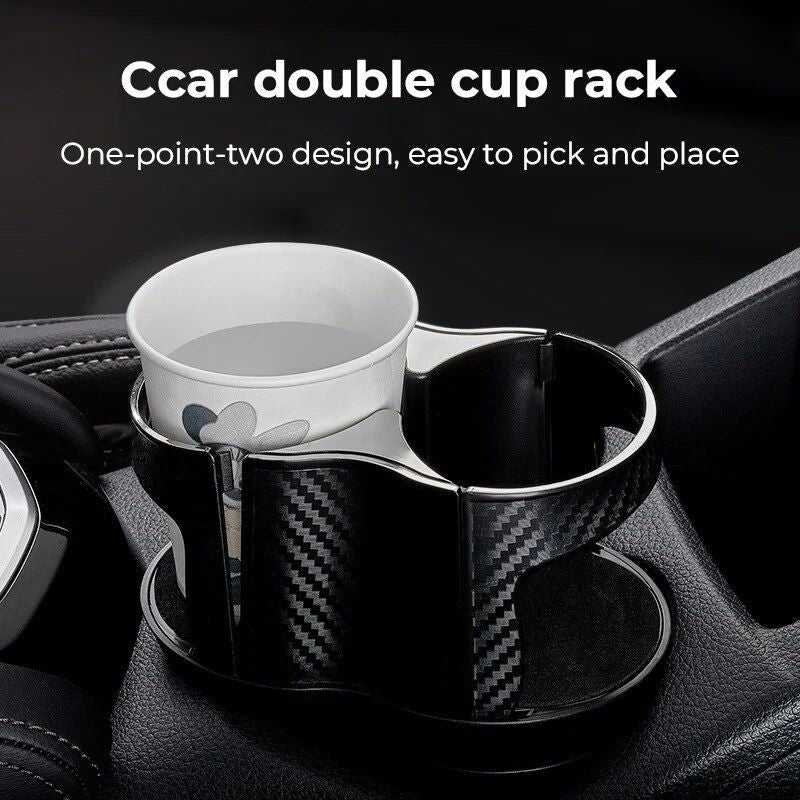 2-in-1 Universal Car Cup Holder Expander with Adjustable Base