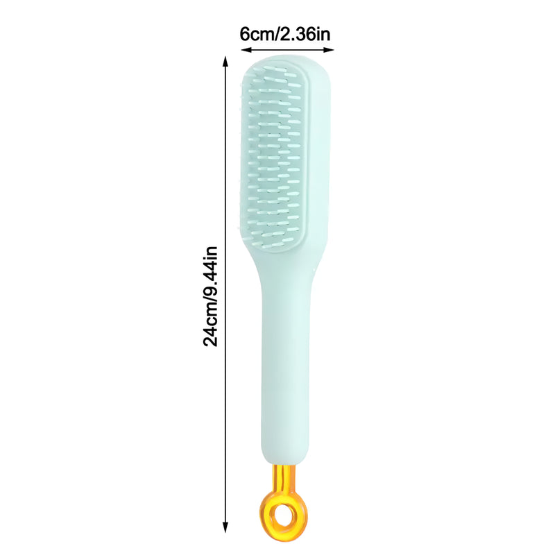 self-cleaning massage hair brush, view 12 - MRSLM