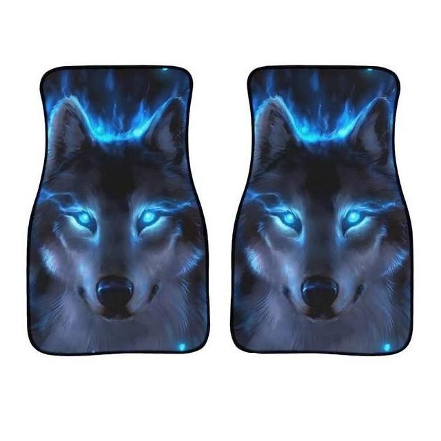 blue wolf car floor mats - MRSLM