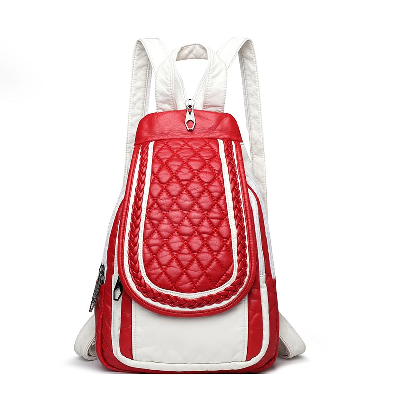Women's vintage PU leather backpack, view 2 - MRSLM