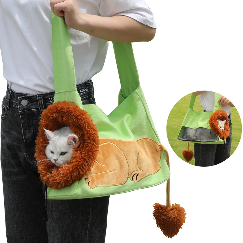 lion-shaped pet carrier bag, view 5 - MRSLM