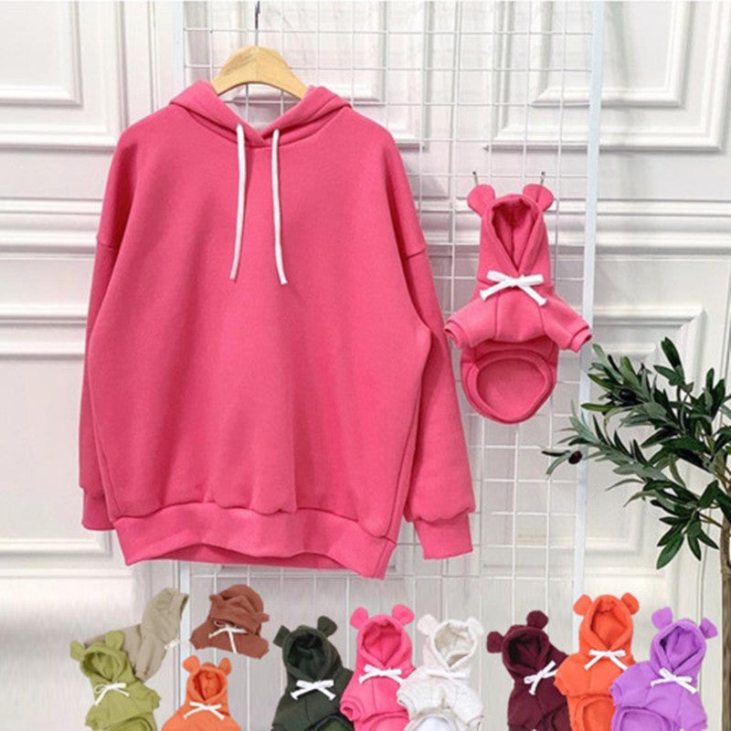 bear ear pet and owner matching hooded sweater - MRSLM