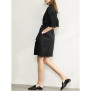 elegant a-line shirt dress with belt, view 5 - MRSLM