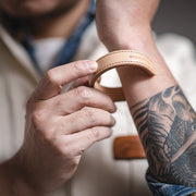 leather thunderbird cuff bracelet, view 4 - MRSLM