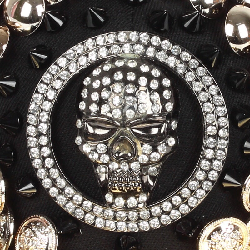 skull leopard head rivet baseball cap, view 10 - MRSLM