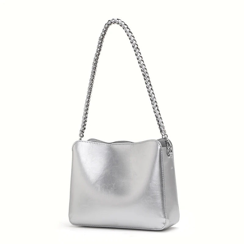 Cowhide square chain shoulder bag, view 5 - MRSLM