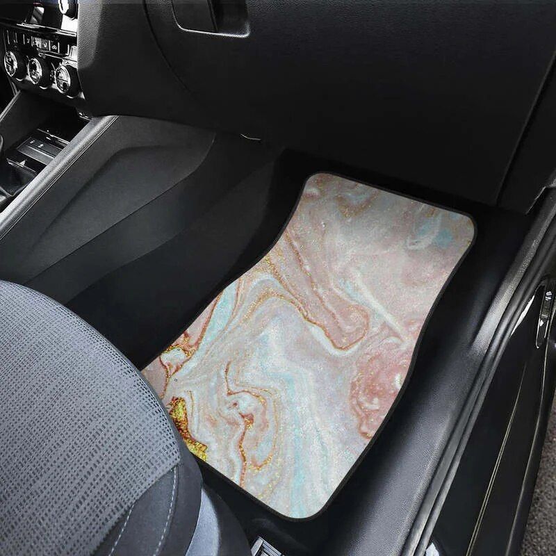 Luxe Pink Gold Liquid Marble Car Floor Mats (Full Set of 4)