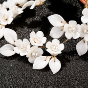 ceramic flower leaf ear clips, view 3 - MRSLM