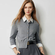 tassel edge slim fit cardigan, view 7 - MRSLM