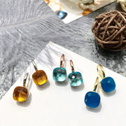 colored stone french hook earrings, view 2 - MRSLM