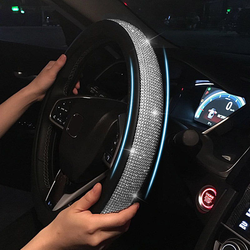 rhinestone steering wheel cover, view 5 - MRSLM