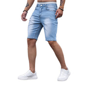 men's tight fit denim shorts, view 3 - MRSLM