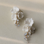 handmade ceramic flower earrings, view 5 - MRSLM