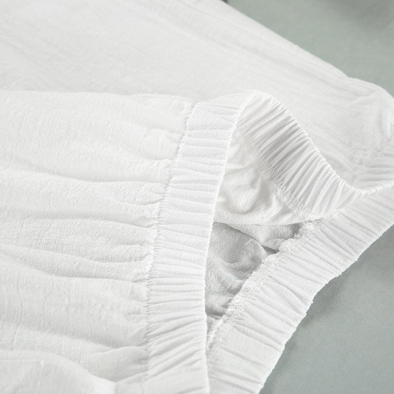 white cotton lantern sleeve top and shorts set, view 10 - MRSLM