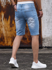 men's tight fit denim shorts, view 5 - MRSLM