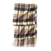 plaid cashmere scarf with tassels, view 5 - MRSLM