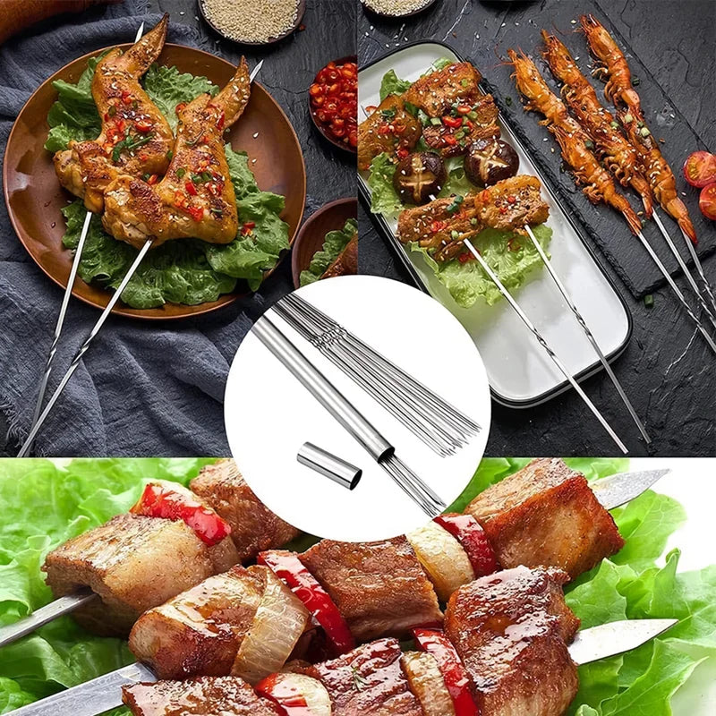 stainless steel BBQ skewers set, view 7 - MRSLM