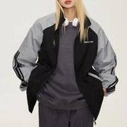 striped lantern sleeve bomber jacket, view 6 - MRSLM