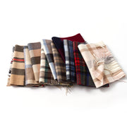 plaid cashmere scarf with tassels, view 15 - MRSLM