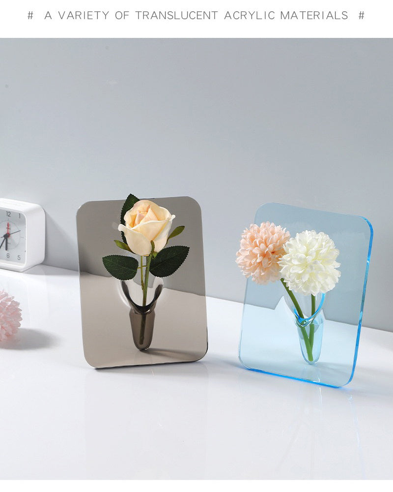 Transparent Acrylic Vase Flower Container Home Homestay Hotel Photo Frame Decoration