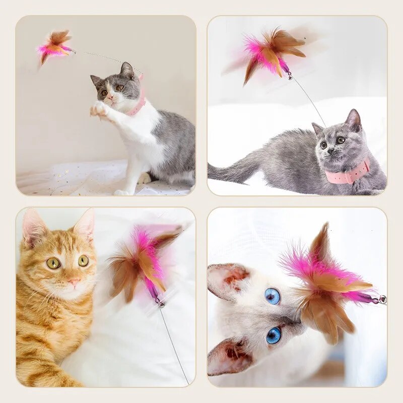 cat feather teaser stick with bell, view 7 - MRSLM