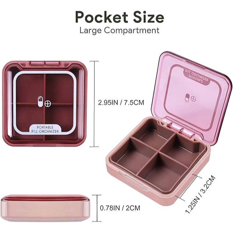 moisture-proof 4-cell pill box, view 9 - MRSLM