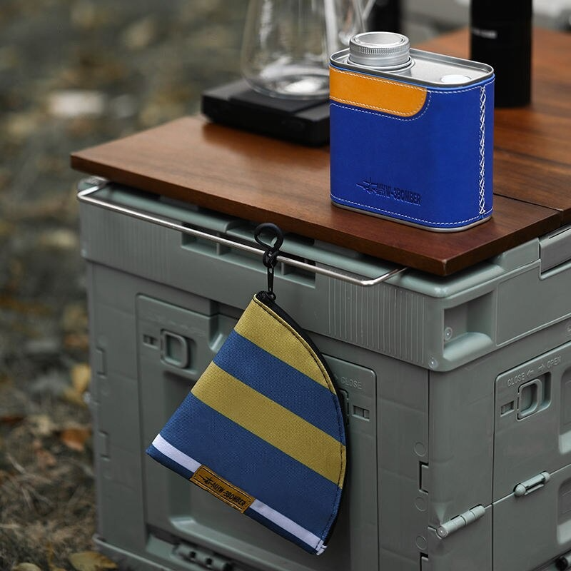 Airtight Metal Coffee &amp; Tea Canister with Portable Filter Paper Storage - Essential Camping Companion