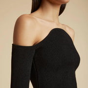 slim slash neck knit sweater for women, view 3 - MRSLM