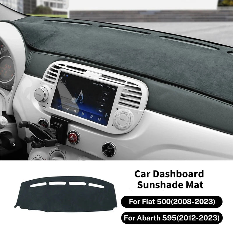 Flannel dash mat for Fiat 500, view 4 - MRSLM
