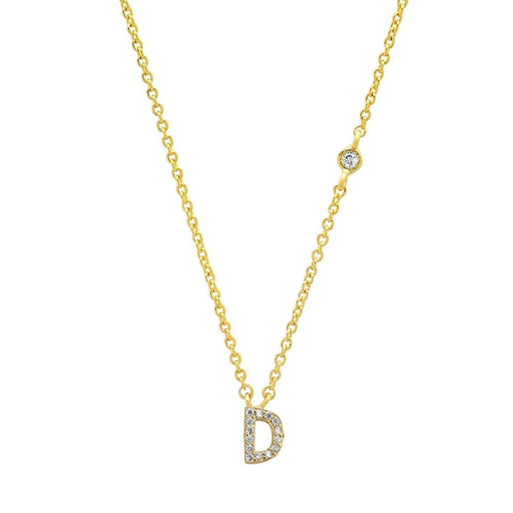 Women's Fashion Temperament Sterling Silver Letter Pendant Necklace