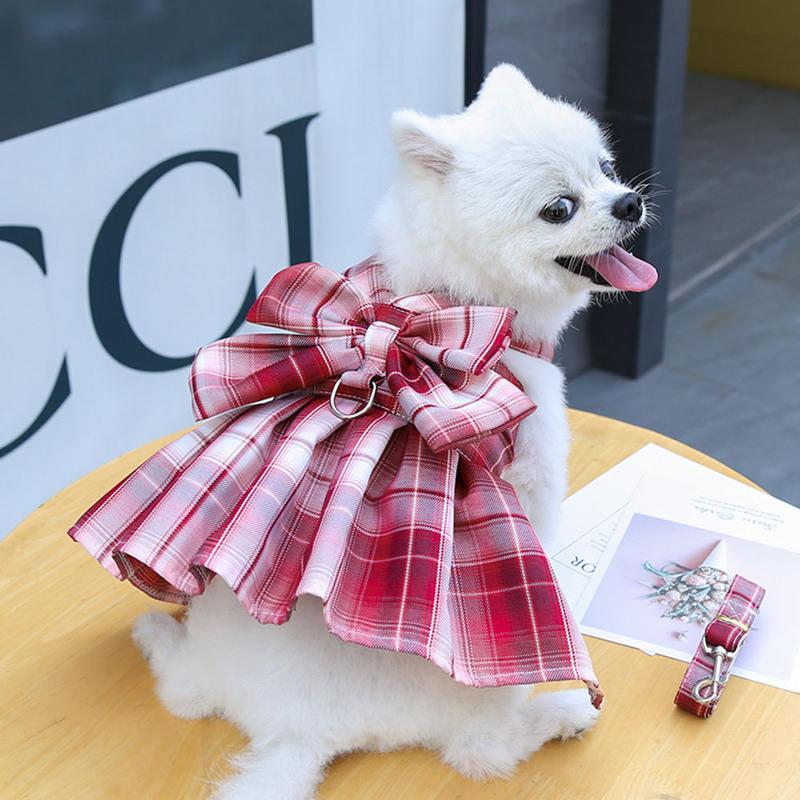 plaid dog dress harness - MRSLM