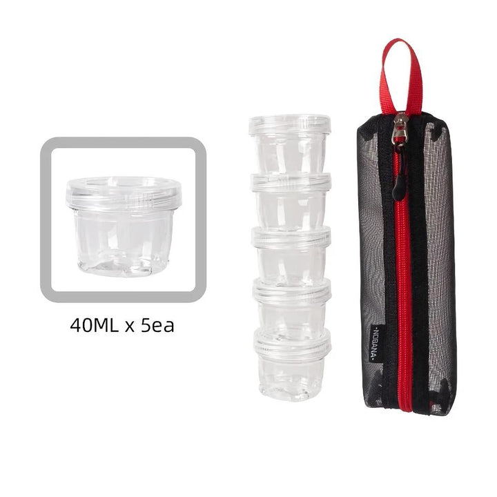 Compact 5-Bottle Camping Spice Kit with Durable Mesh Storage Bag