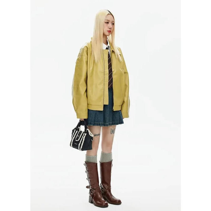 edgy zipper bomber jacket, view 5 - MRSLM