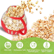 microwave glass popcorn popper with silicone lid, view 3 - MRSLM