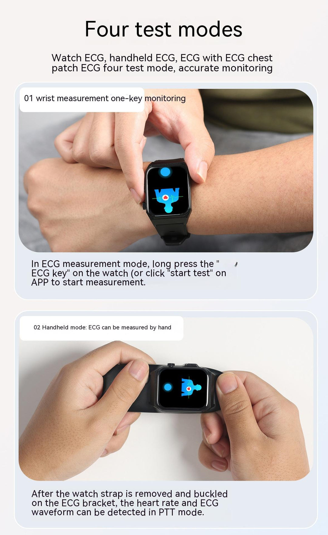 Non-Invasive Blood Oxygen Heart Rate Blood Glucose Body Temperature Smart Watch