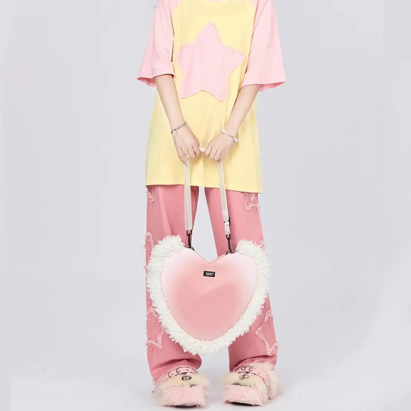 pink wide leg jeans, view 4 - MRSLM