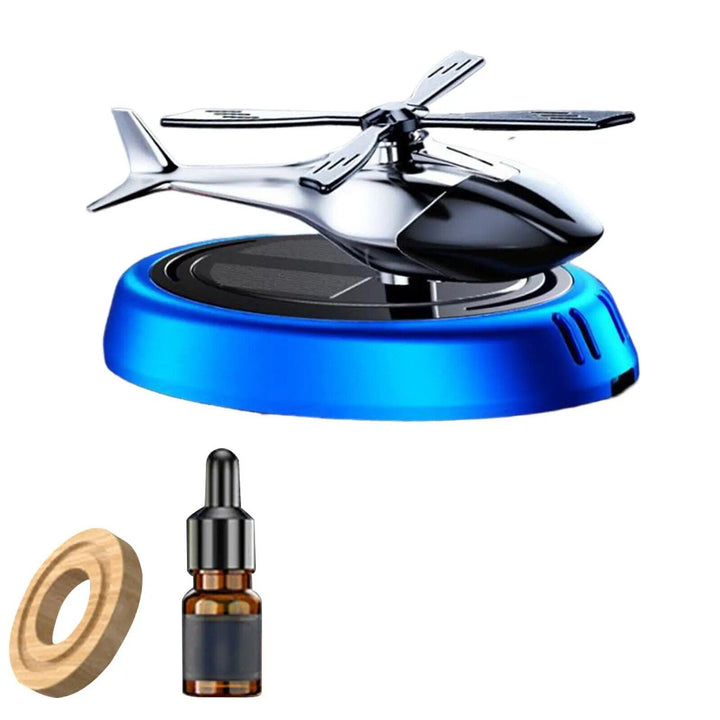 Solar-Powered Helicopter Car Air Freshener: Rotating Aroma Diffuser in 3 Elegant Colors