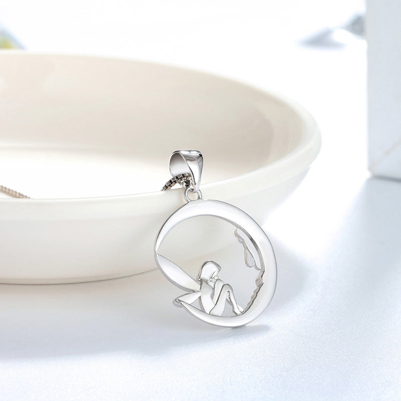 S925 silver angel pendant necklace, view 8 - MRSLM