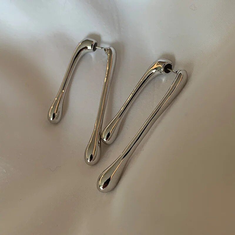 geometric drop earrings, view 2 - MRSLM