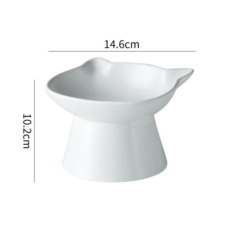 elevated ceramic cat bowl, view 2 - MRSLM