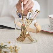 gold dessert fork, view 14 - MRSLM