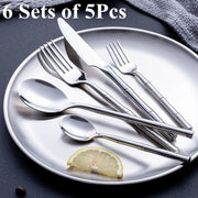 bamboo design cutlery set, view 3 - MRSLM