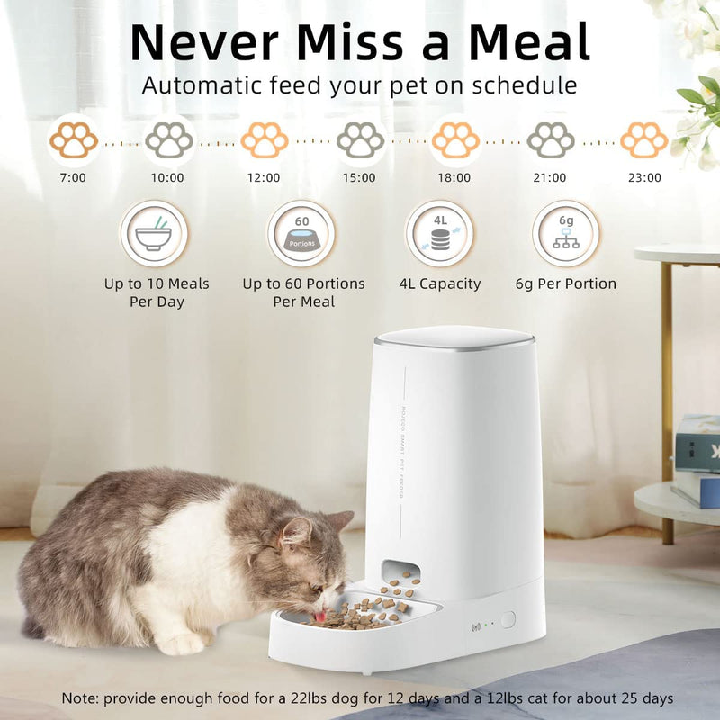 smart WiFi automatic pet feeder, view 4 - MRSLM