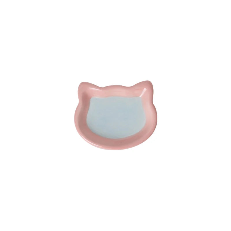 hand-painted ceramic cat food bowl, view 20 - MRSLM