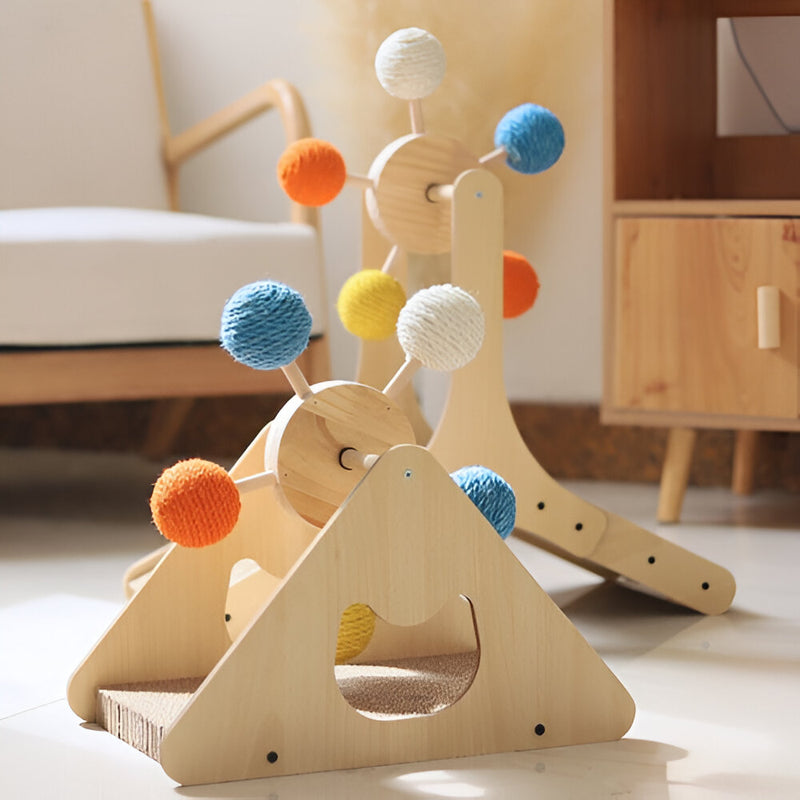 Cat scratching post with sisal ball, view 7 - MRSLM