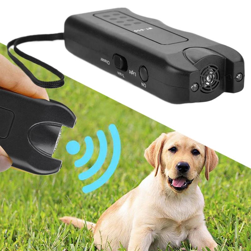 ultrasonic dog trainer with LED flashlight, view 4 - MRSLM