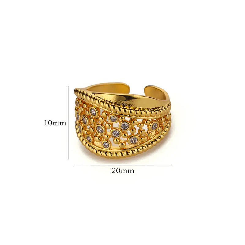 mini zircon stainless steel ring, view 2 - MRSLM