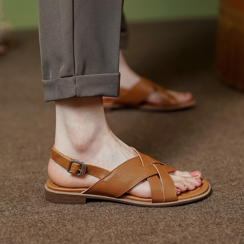 genuine leather women's sandals, view 8 - MRSLM